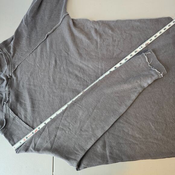 U.S. Apparel Hooded Sweatshirt Women's XL Gray V-Neck Raw Hem Long Sleeve NWT - Picture 10 of 15